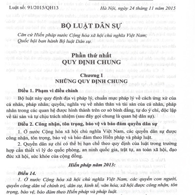 Chỉ dẫn tra cứu áp dụng Bộ luật Dân sự năm 2015 (Tái bản lần thứ nhất có sửa đổi bổ sung)