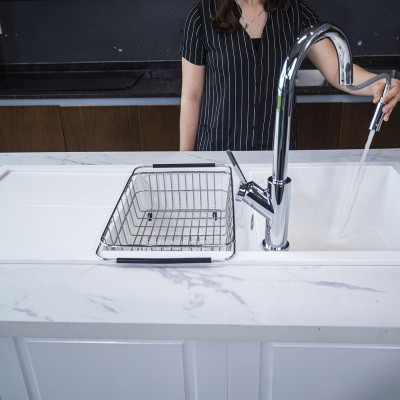 Vòi rửa bát kéo dây Konox, Model Ponte Chrome, 4 phiên bản màu, Bề mặt mạ PVD 5 lớp cao cấp, Lõi đồng tiêu chuẩn CW617N, Linh kiện phụ trợ dòng chảy nhập khẩu châu Âu, Bảo hành chính hãng 5 năm, Hàng chính hãng