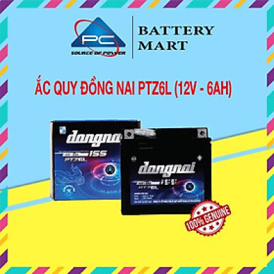 Ắc Quy Đồng Nai PTZ6L 12V-6Ah cho xe máy Vision, AriBlade125, SH Việt, Vario, Winner