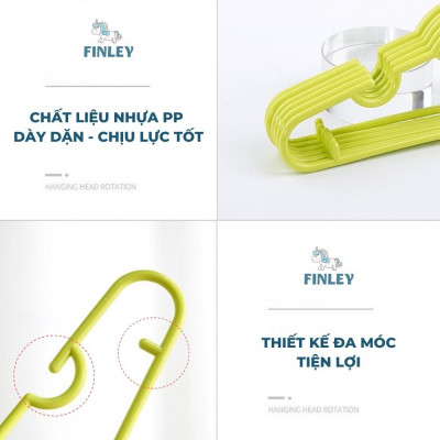 Set 6 Móc Nhựa Finley PP Nguyên Sinh Cao Cấp Đa Năng Móc Quần Áo Trẻ Em, Phụ Kiện - katydang