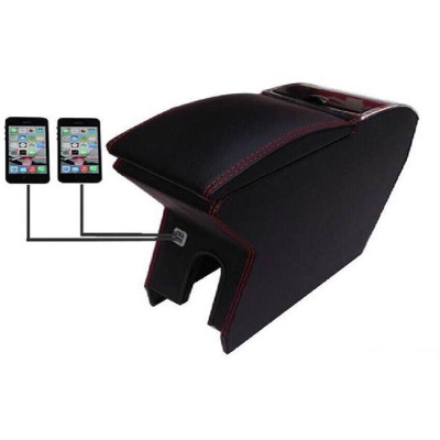 Hộp Tỳ Tay Dành Cho Xe GRAND I10 2014-2020 -Mẫu Gỗ, có cổng USB lắp đặt dễ dàng