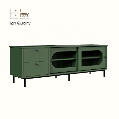[Happy Home Furniture] SISEEL, Kệ TV 2 cánh lùa 2 ngăn kéo - chân sắt, 160cm x 40cm x 53cm ( DxRxC), KTV_053