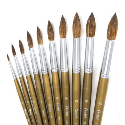 Cọ Vẽ Màu Nước Đầu Tròn Số 8 Pentel ZBS1-08