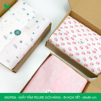 MGPI04 - Combo 100 tấm giấy Pelure gói hàng in họa tiết - 60x40 cm