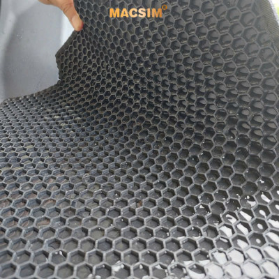 Thảm 2 lớp (sd3) dạng lưới lục giác Suzuki XL7/ Suzuki Ertigar (đen) bề mặt cao su siêu sạch nhãn hiệu Macsim