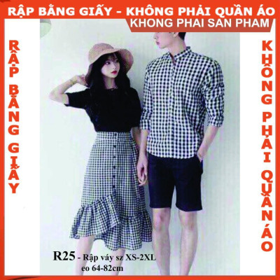 Rập giấy mã R25 cho mẹ - Rập chân váy đuôi cá (BẢN VẼ)