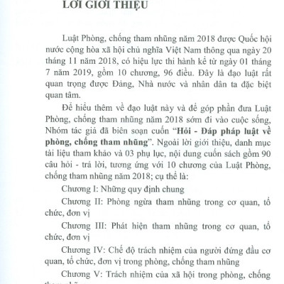 Hỏi Đáp Pháp Luật Về Phòng, Chống Tham Nhũng