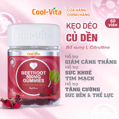 Combo Kẹo Dẻo Collagen & Kẹo Dẻo Củ Dền Coolvita Hỗ Trợ Trẻ Hóa Sáng Da - Cải Thiện Sức Khỏe Tóc Móng - Hỗ Trợ Bổ Sung Sắt, Lưu Thông Máu - Bổ Sung Năng Lượng, Kết Hợp Biotin, Vitamin C, Vitamin E &  LCitrulline - 2 Hộp (60 viên x 3g)/hộp