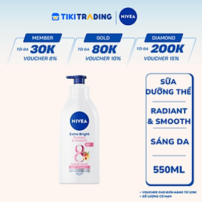 Sữa Dưỡng Thể NIVEA 8 Super Foods Dưỡng Sáng Da | Mịn Da (550 ml) - 98924