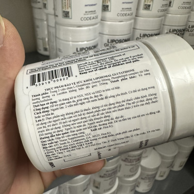 Codeage Liposomal Glutathione 1000mg - Viên Uống Trắng Da, Giảm Nám Sạm - Nhập Khẩu Chính Ngạch Có Tem Phụ, Tem Chống Hàng Giả