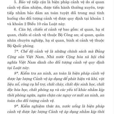 Luật cảnh vệ năm 2017 (sửa đổi,bổ sung năm 2024) - bản in 2024