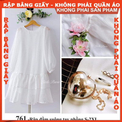 Rập giấy A0 mã 761- Rập đầm suông tay phồng