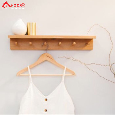 Móc gỗ treo quần áo, khăn, đồ lưu niêm,Móc Gỗ Treo Tường Anzzar