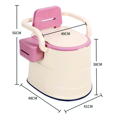 Bồn Cầu Di Động Bô Ngồi Cho Người Già Bệnh Nhân Bà Bầu Bồn Vệ Sinh Đa Năng 2 chức năng Có Tay Vịn Lưng Tựa Chắc Chắn