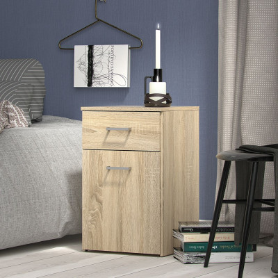 Tủ Đầu Giường Nhỏ Gọn Bằng Gỗ SMLIFE Novapan