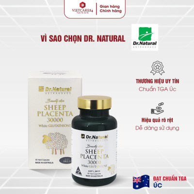 Viên Uống Trắng Da Dr Natural Beauty Skin Sheep Placenta 30000 White Glutathione