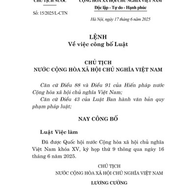 Luật việc làm năm 2025 - bản in 2025