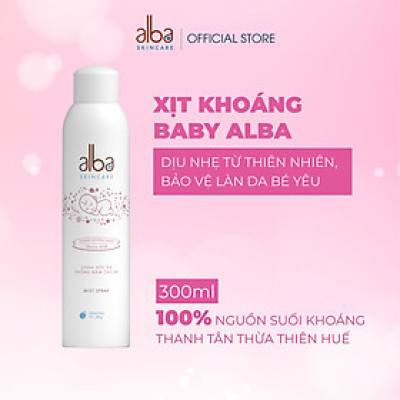 Xịt Khoáng BABY ALBA Chống Hăm Khô Rôm Sảy Giúp Da Bé Mịn Màng 300ML