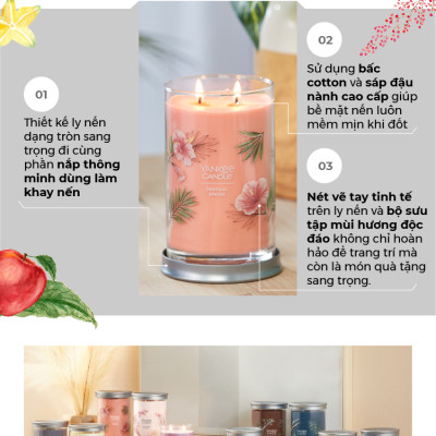 Nến ly tròn sáp đậu nành Yankee Candle size L (567g) - Fresh Cut Roses
