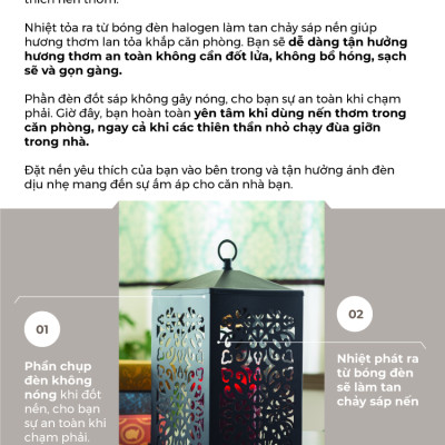 Đèn lồng đốt nến Scroll Lantern Black