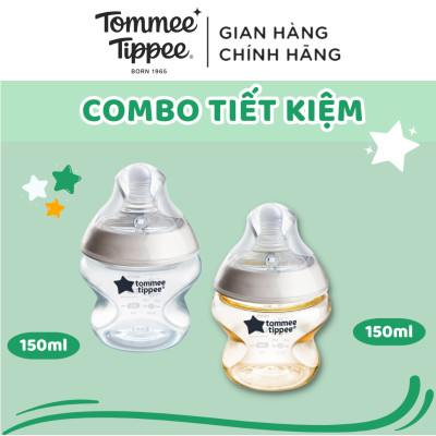 COMBO Bình Sữa PPSU Ty Siêu Mềm Tự Nhiên Tommee Tippee Nature Start 150ml & Bình Sữa Ty Siêu Mềm Tự Nhiên 150ml