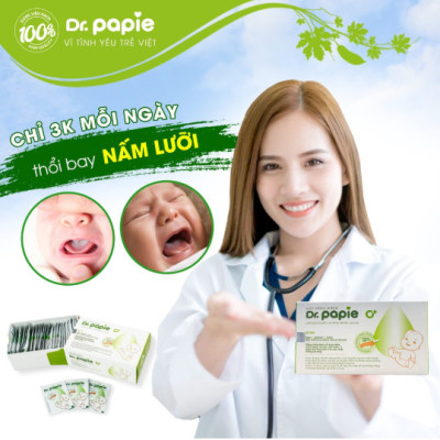Gạc Rơ Lưỡi, Vệ Sinh Răng Miệng Cho Bé Dr Papie (Tách lẻ 10 gói)