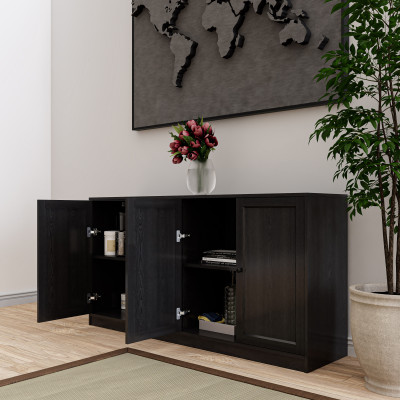 HAPPY FURNITURE , MATTA - Tủ lưu trữ 4 cánh mở , TCM_211 , 160cm x 40cm x 82cm DxRxC