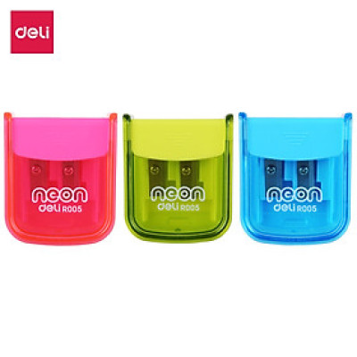 Gọt Chì Mini Deli - 2 Lỗ - Xanh Dương/ Hồng/Xanh Lá - Màu Ngẫu Nhiên 1 Chiếc - ER00500