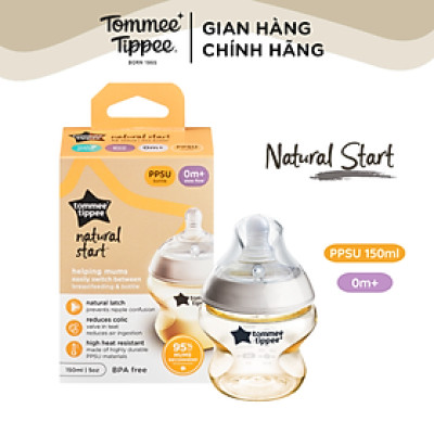 Bình Sữa PPSU Ty Siêu Mềm Tự Nhiên Tommee Tippee Natural Start 150ml, Núm Ty Của Bình 0-3 Tháng