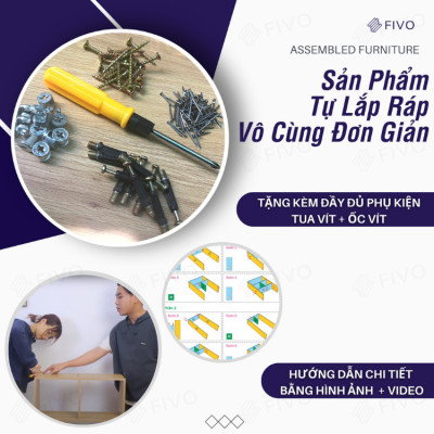 Tủ Đầu Giường Gỗ Mini Nhiều Ngăn FIVO Mẫu FT30, Dễ Dàng Lắp Ráp, Decor Tiện Lợi, Tiện Lợi Cho Phòng Ngủ