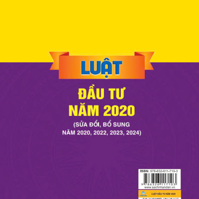 Sách - Luật Đầu Tư Năm 2020 (Sửa đổi, bổ sung năm 2020, 2022, 2023, 2024) - ndbooks