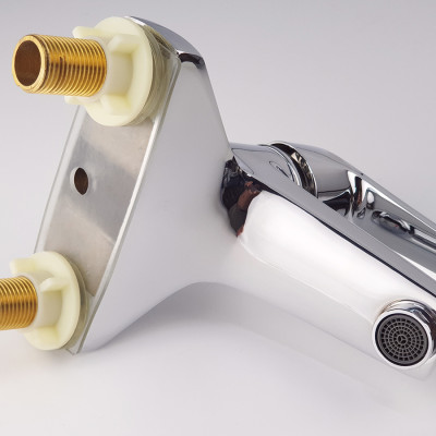 Vòi Lavabo 2 chân Đồng mạ Chrome Eurolife EL-IRIS03 ( Trắng bạc)