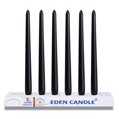 Hộp 6 nến thơm taper Eden Candle FTRAMART EDC2331 25 cm (Đen)