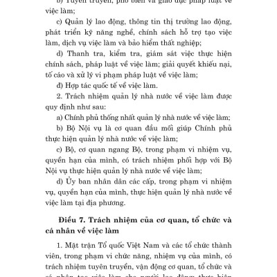 Luật việc làm năm 2025 - bản in 2025