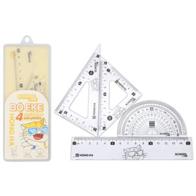 Bộ Thước Eke 4 Món - Mèo Cam - Hồng Hà 3599