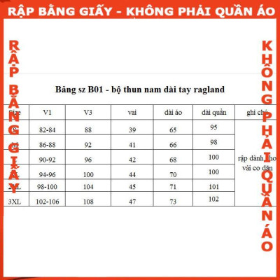 Rập giấy A0 Bộ mặc nhà nam dài tay mã B01 (BẢN VẼ)
