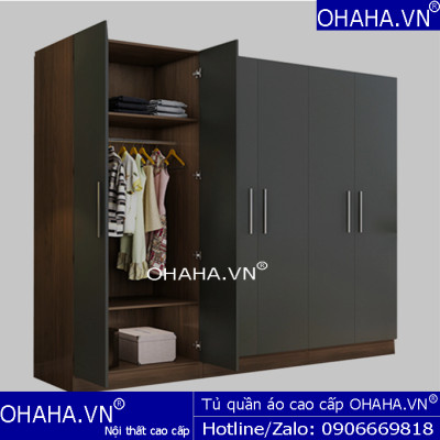 TỦ QUẦN ÁO GỖ CÔNG NGHIỆP HIỆN ĐẠI 6 CÁNH OHAHA - HĐ010