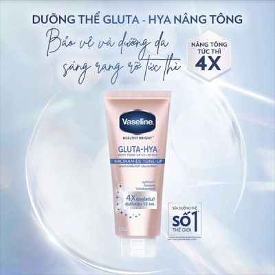 Combo 2 Vaseline Gluta-Hya Dưỡng Thể Nâng Tông Tức Thì Gấp 4x 300ML/tuýp