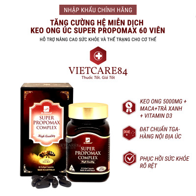 Bộ Sản Phẩm Cho Người Gầy Yếu, Sức Khỏe Kém, Muốn Tăng Cân: Viên Uống Keo Ong Super Propomax Complex 60 Viên, Bổ Gan Liversol Milk Thistle 60 Viên