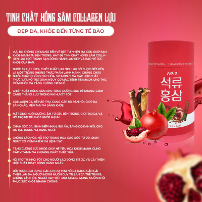Nước chiết xuất hồng sâm lựu collagen 30 stick Hàn Quốc