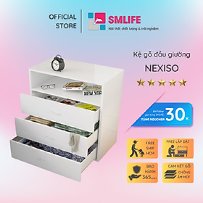 Kệ Gỗ Đầu Giường Phong Cách Hiện Đại SMLIFE Nexiso