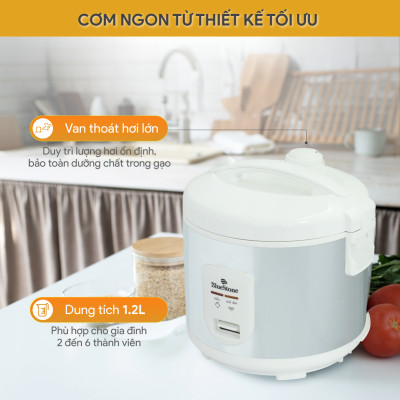 Nồi Cơm Điện Nắp Gài BlueStone RCB-5517 1.2 Lít 500W - Hàng Chính Hãng