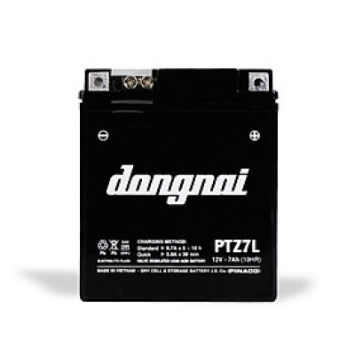 Ắc quy khô miễn bảo dưỡng Đồng Nai PTZ7L | 12V - 7Ah