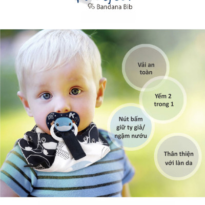 YẾM VẢI TAM GIÁC CHO BÉ CÓ NÚT BẤM GIỮ TY GIẢ/ CẮN NƯỚU KU2251 - SET 2 CÁI (MÀU HỒNG)