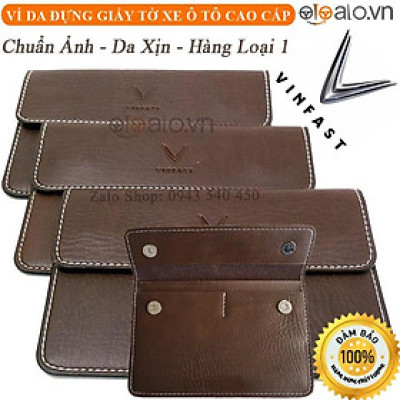 Ví đựng giấy tờ xe ô tô Vinfast Da Cao Cấp, Ví da đựng giấy tờ xe ô tô