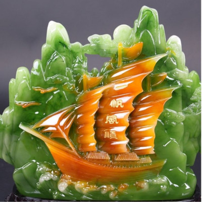 Tượng thuyền thuận buồm xuôi gió cao 23cm trang trí nhà cửa, bàn làm việc