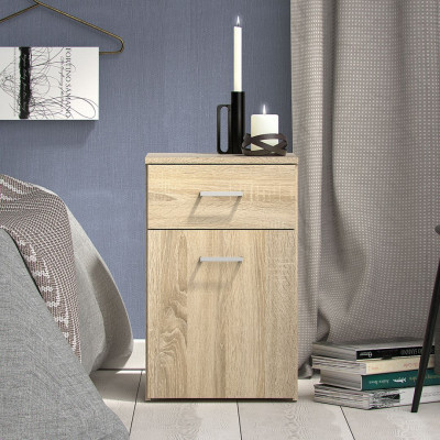 Tủ Đầu Giường Nhỏ Gọn Bằng Gỗ SMLIFE Novapan