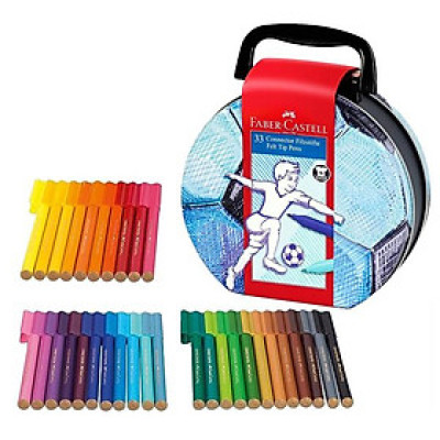 Hộp 33 Bút Lông Màu Connector - Faber-Castell 155538 - Hộp Hình Bóng Đá