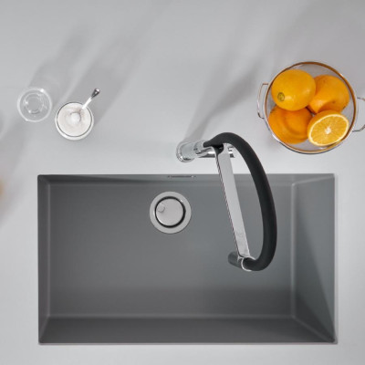 Chậu Rửa Chén Đá Malloca ZEN K-13073 (Xám) - Ngang 75.6cm - Lắp Nổi/Lắp Âm - Hàng Chính Hãng