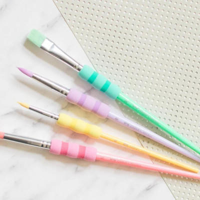Bộ 4 Cọ Vẽ Grip Màu Pastel - Faber-Castell 481620